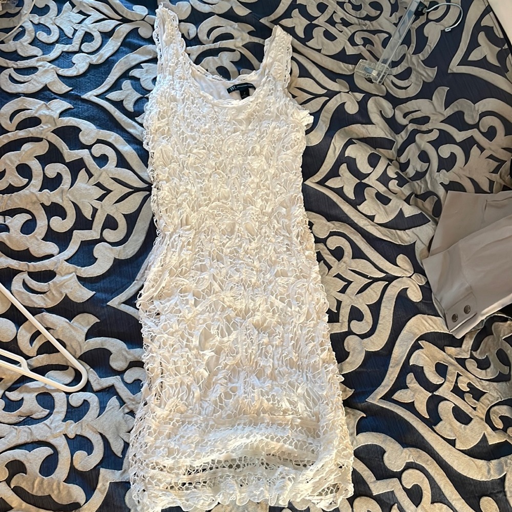 Boho white dress with beautiful lace detail